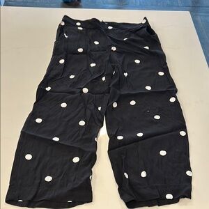 LOFT Black and White Polka Dot Cropped Pants